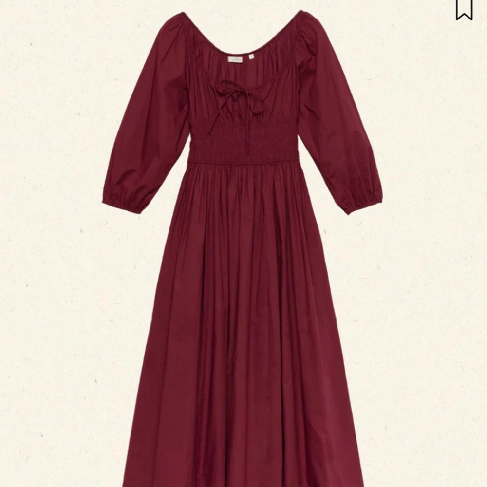 Doen Burgundy Long-Sleeve Maxi Dress